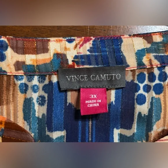 Vince Camuto Colorful Ruffle Sleeve Blouse - Picture 6 of 7